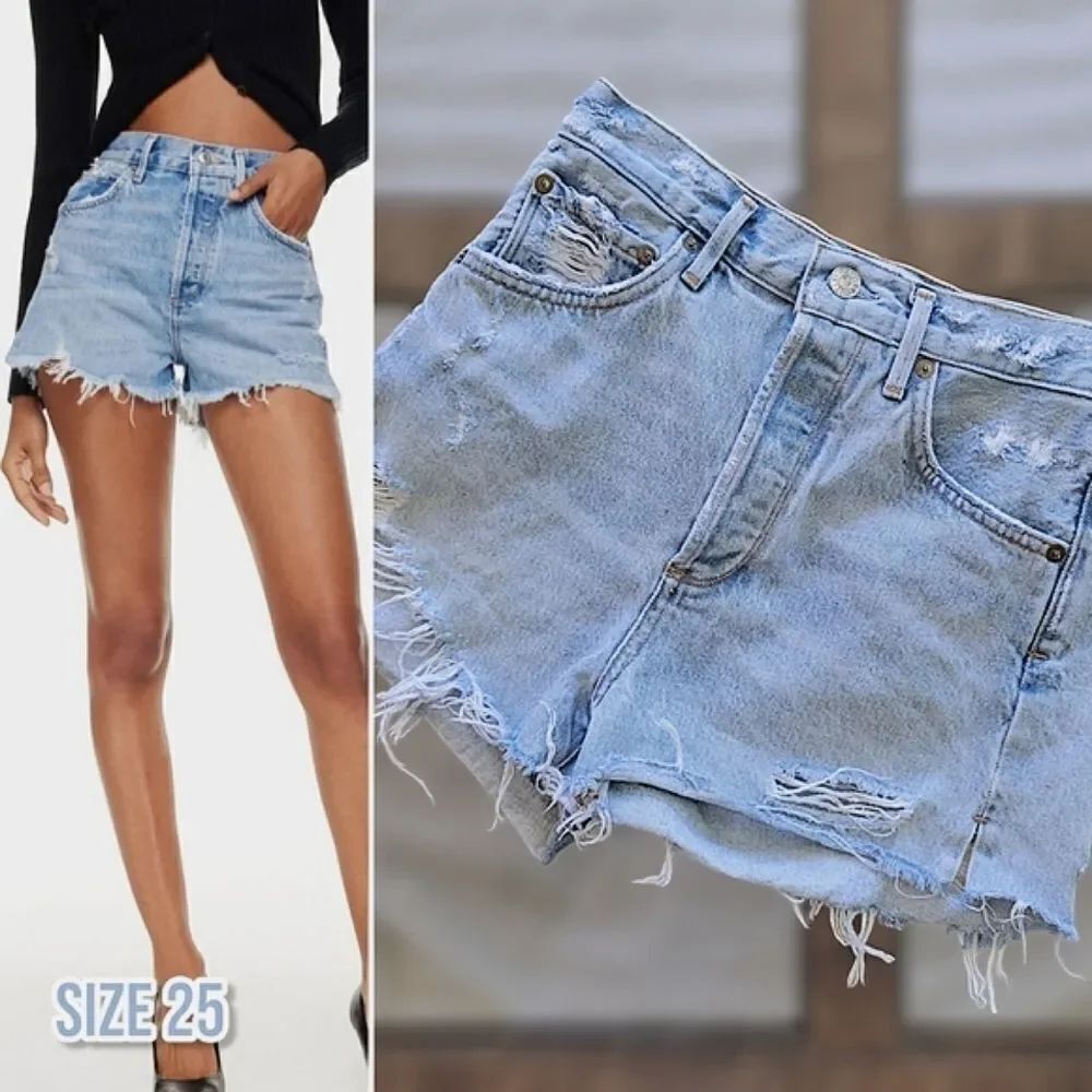 AGOLDE Jaden Jean Short in Swapmeet Blue size 25
